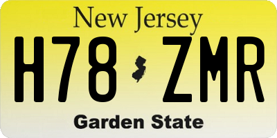 NJ license plate H78ZMR