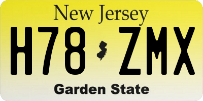 NJ license plate H78ZMX