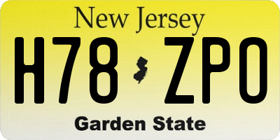 NJ license plate H78ZPO