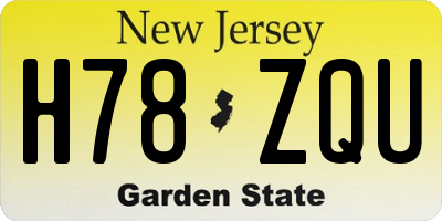 NJ license plate H78ZQU