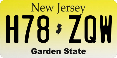 NJ license plate H78ZQW
