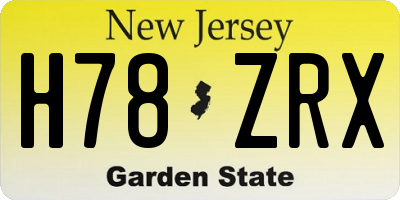 NJ license plate H78ZRX