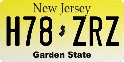 NJ license plate H78ZRZ