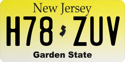 NJ license plate H78ZUV