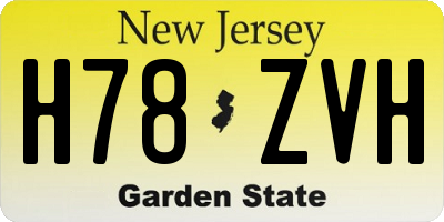 NJ license plate H78ZVH