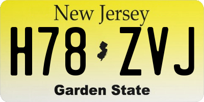 NJ license plate H78ZVJ