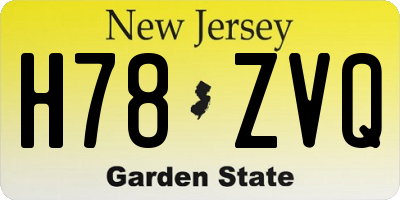 NJ license plate H78ZVQ