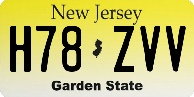 NJ license plate H78ZVV