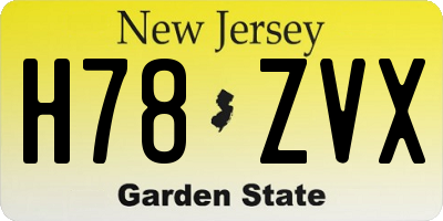 NJ license plate H78ZVX