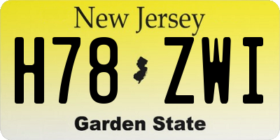 NJ license plate H78ZWI