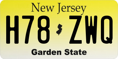 NJ license plate H78ZWQ