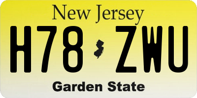 NJ license plate H78ZWU