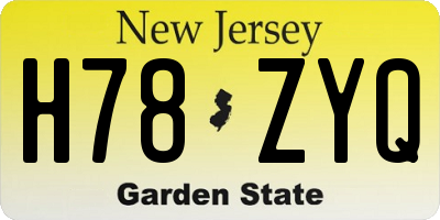 NJ license plate H78ZYQ