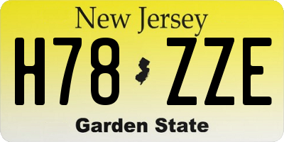 NJ license plate H78ZZE