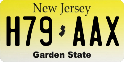 NJ license plate H79AAX