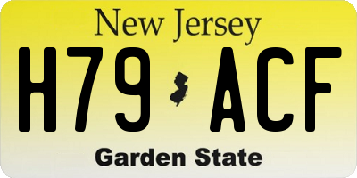 NJ license plate H79ACF