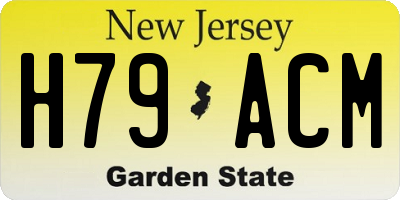 NJ license plate H79ACM
