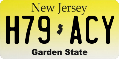 NJ license plate H79ACY
