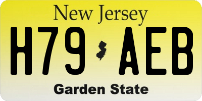 NJ license plate H79AEB