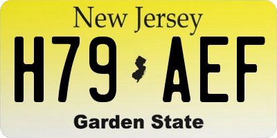 NJ license plate H79AEF