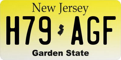 NJ license plate H79AGF