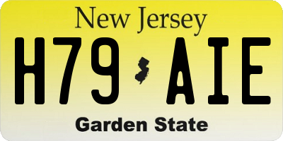 NJ license plate H79AIE