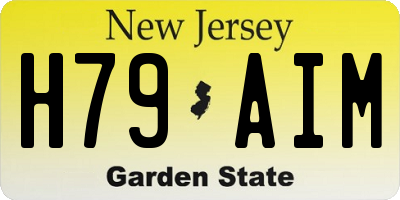 NJ license plate H79AIM