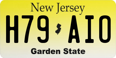 NJ license plate H79AIO