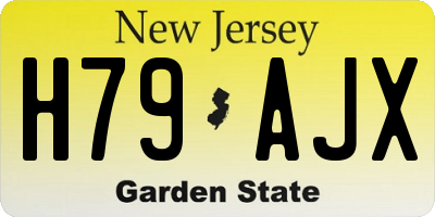NJ license plate H79AJX