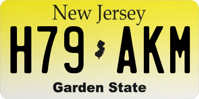 NJ license plate H79AKM