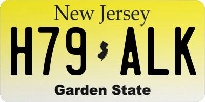 NJ license plate H79ALK