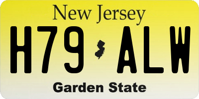 NJ license plate H79ALW