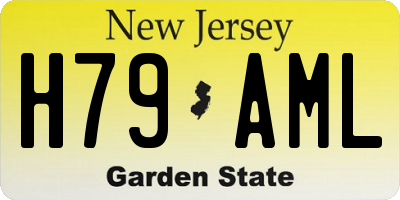 NJ license plate H79AML