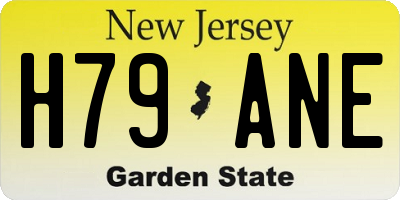 NJ license plate H79ANE