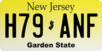 NJ license plate H79ANF