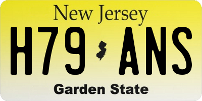 NJ license plate H79ANS