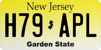 NJ license plate H79APL