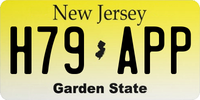 NJ license plate H79APP