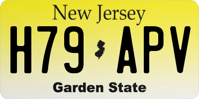 NJ license plate H79APV
