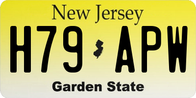 NJ license plate H79APW