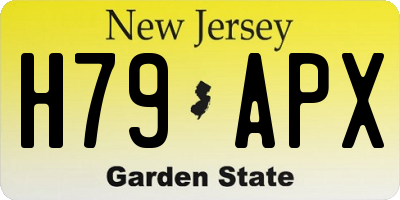 NJ license plate H79APX