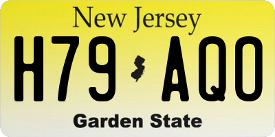 NJ license plate H79AQO