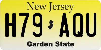 NJ license plate H79AQU