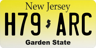 NJ license plate H79ARC