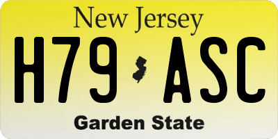 NJ license plate H79ASC