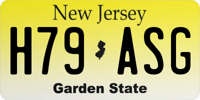 NJ license plate H79ASG