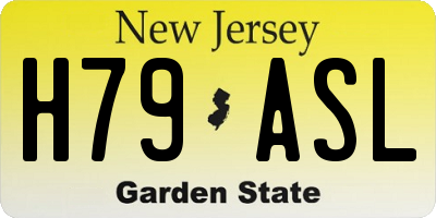 NJ license plate H79ASL