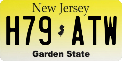 NJ license plate H79ATW