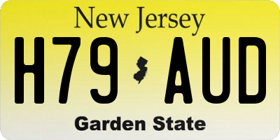 NJ license plate H79AUD