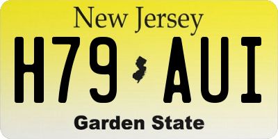 NJ license plate H79AUI